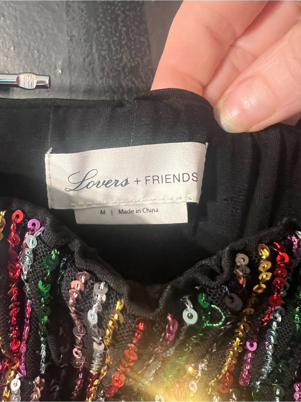 Lovers + Friends sequin pants with pockets - Picture 2 of 6